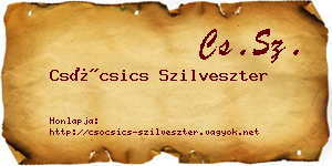 Csócsics Szilveszter névjegykártya