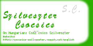 szilveszter csocsics business card